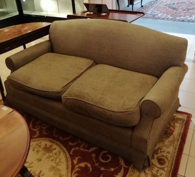 Lot 1277 - A Small Cottage Sofa, upholstered in grey, 175cm