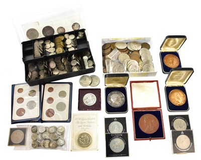 Lot 527 - Mixed Lot of Silver Coinage, Medals and...