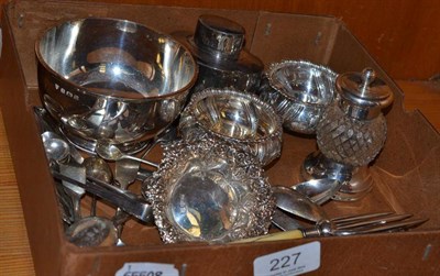 Lot 227 - A good collection of silver including a set of six teaspoons, Exeter 1890, a pair of George III...