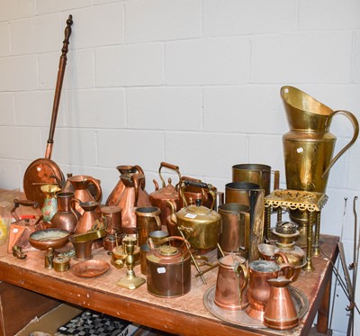 Lot 327 - A Quantity of Antique Copper and Brass Items,...