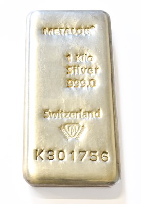 Lot 223 - A Metalor Swiss 1 Kilo Silver 999.0 Bar