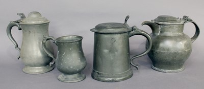 Lot 146 - Assorted Antique Pewter Hollow Wares,...