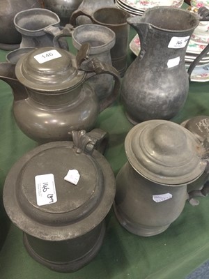 Lot 146 - Assorted Antique Pewter Hollow Wares,...