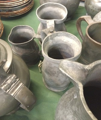 Lot 146 - Assorted Antique Pewter Hollow Wares,...