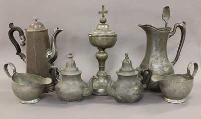 Lot 125 - A Collection of Various Antique Pewter Hollow...