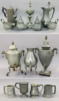 Lot 125 - A Collection of Various Antique Pewter Hollow...