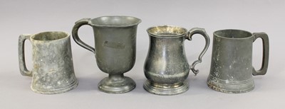 Lot 125 - A Collection of Various Antique Pewter Hollow...