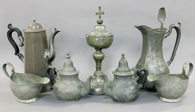 Lot 125 - A Collection of Various Antique Pewter Hollow...