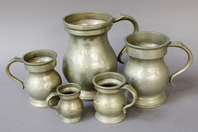 Lot 142 - A Collection of Antique Pewter Hollow Wares,...