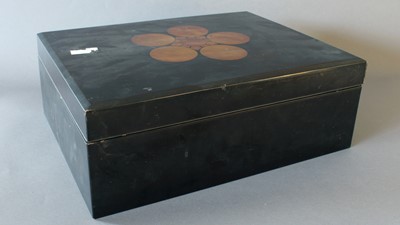 Lot 8 - A Japanese Lacquered Rectangular Box and Cover,...