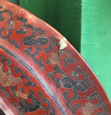 Lot 6 - A Chinese Cinnabar Lacquer Dish, 18th century,...