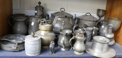 Lot 47 - A Large Collection of Antique Pewter, mainly...
