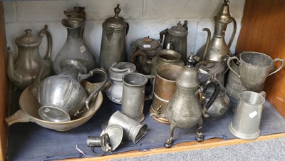 Lot 48 - A Collection of Antique Pewter Hollow Wares,...