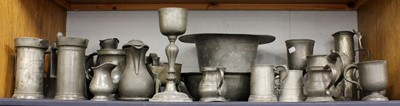 Lot 31 - Assorted Antique Pewter Hollow Wares,...