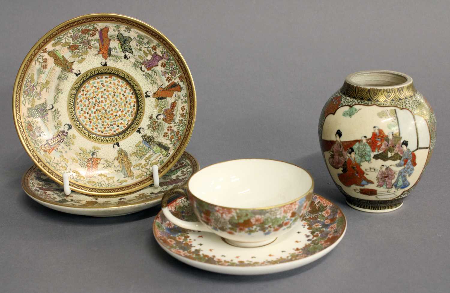 Lot 60 - A Japanese Satsuma Small Cup and Saucer, Meiji...
