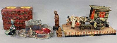 Lot 133 - A Japanese Lacquered Model of a Cart on Stand,...
