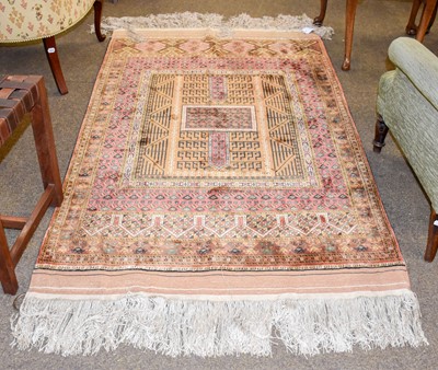 Lot 1103 - An Afghan Silk Hatchli, the compartmentalised...