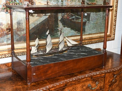 Lot 346 - A Model of a Triple Masted Ship in Rough Seas,...