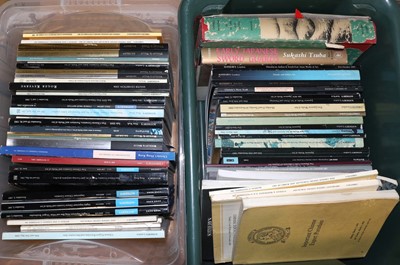 Lot 169 - Five Boxes of Books and London Sale Catalogues,...