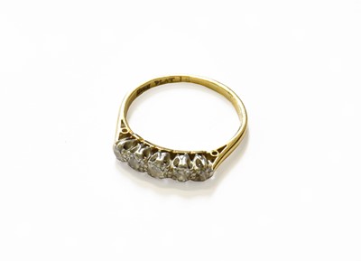 Lot 184 - A Diamond Five Stone Ring, stamped '18CT' and '...