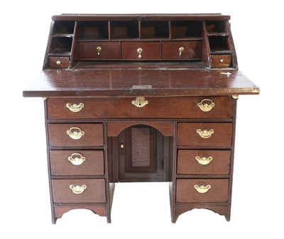 Lot 616 - A George II Oak Kneehole Desk, 2nd quarter...