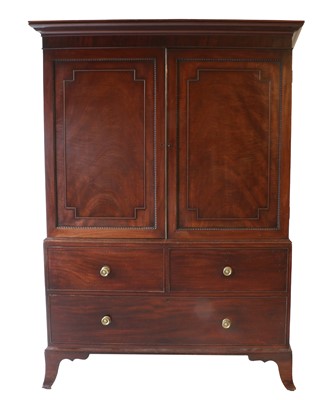 Lot 692 - A George IV Mahogany and Pine-Lined Linen...