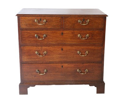 Lot 632 - A George III Oak and Pine-Lined Straight Front...