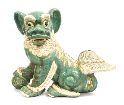 Lot 273 - A Pair of Chinese Turquoise-Glazed Dogs of Fo,...