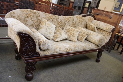 Lot 1384 - A Victorian Chaise, with mahogany frame and...