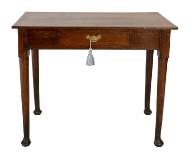 Lot 604 - A George II Oak Side Table, the top of pegged...