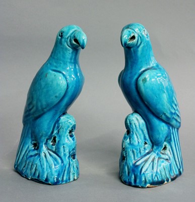 Lot 58 - A Pair of Chinese Blue-Glazed Porcelain...