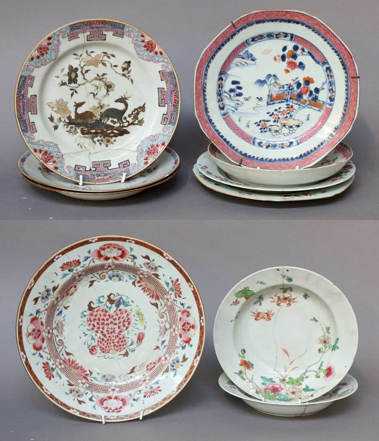 Lot 66 - A Collection of Eight Chinese Porcelain Plates,...