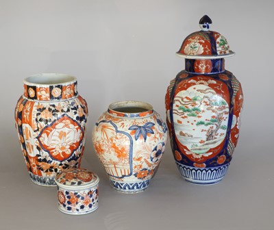Lot 103 - An Imari Porcelain Jar and Cover, Meiji period,...