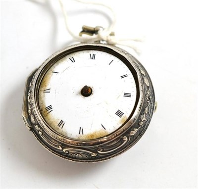 Lot 249 - An 18th century verge pair cased pocket watch with square pillars