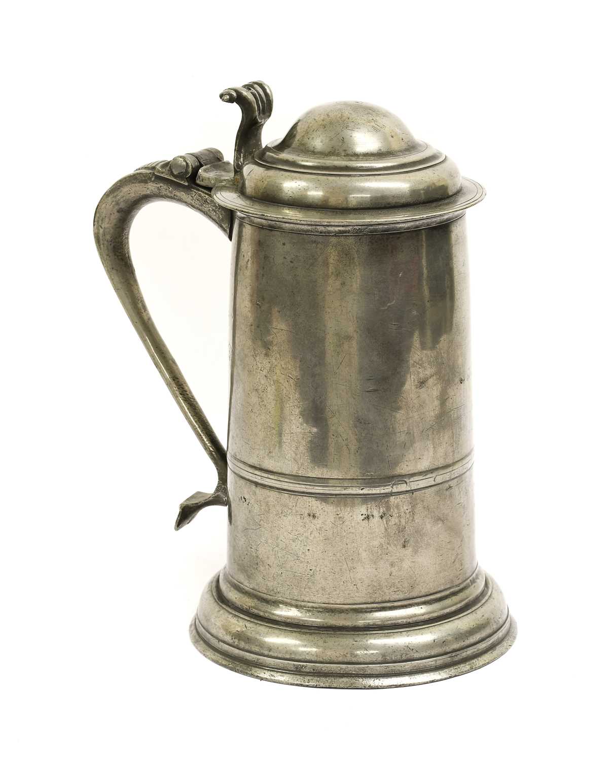 Lot 321 - A Pewter Tankard, 18th century, with domed