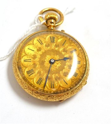 Lot 250 - A cased 18ct gold lady's pocket watch