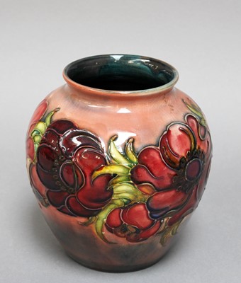 Lot 79 - A Walter Moorcroft Flambe Anemone Vase