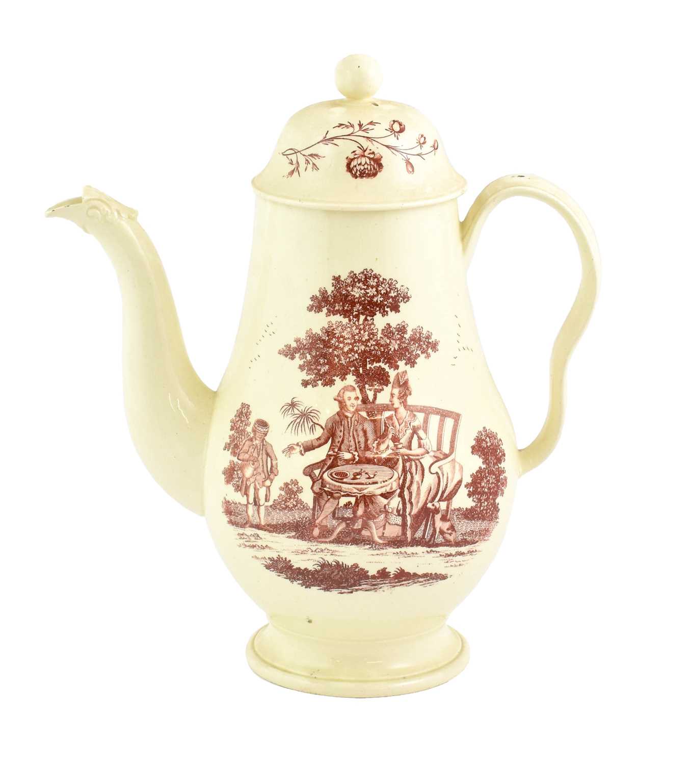 Lot 96 - A Creamware Coffee Pot and Cover, circa 1770,...