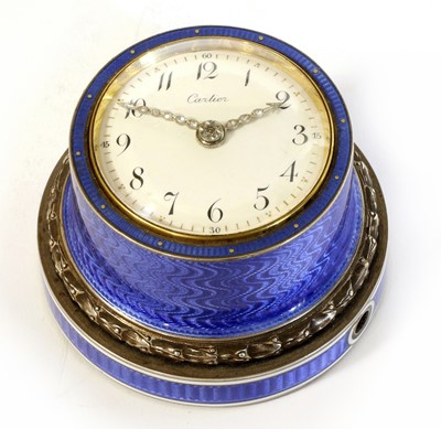 Lot 204 - A Rare and Unusual Blue Guilloche Enamel Bell...