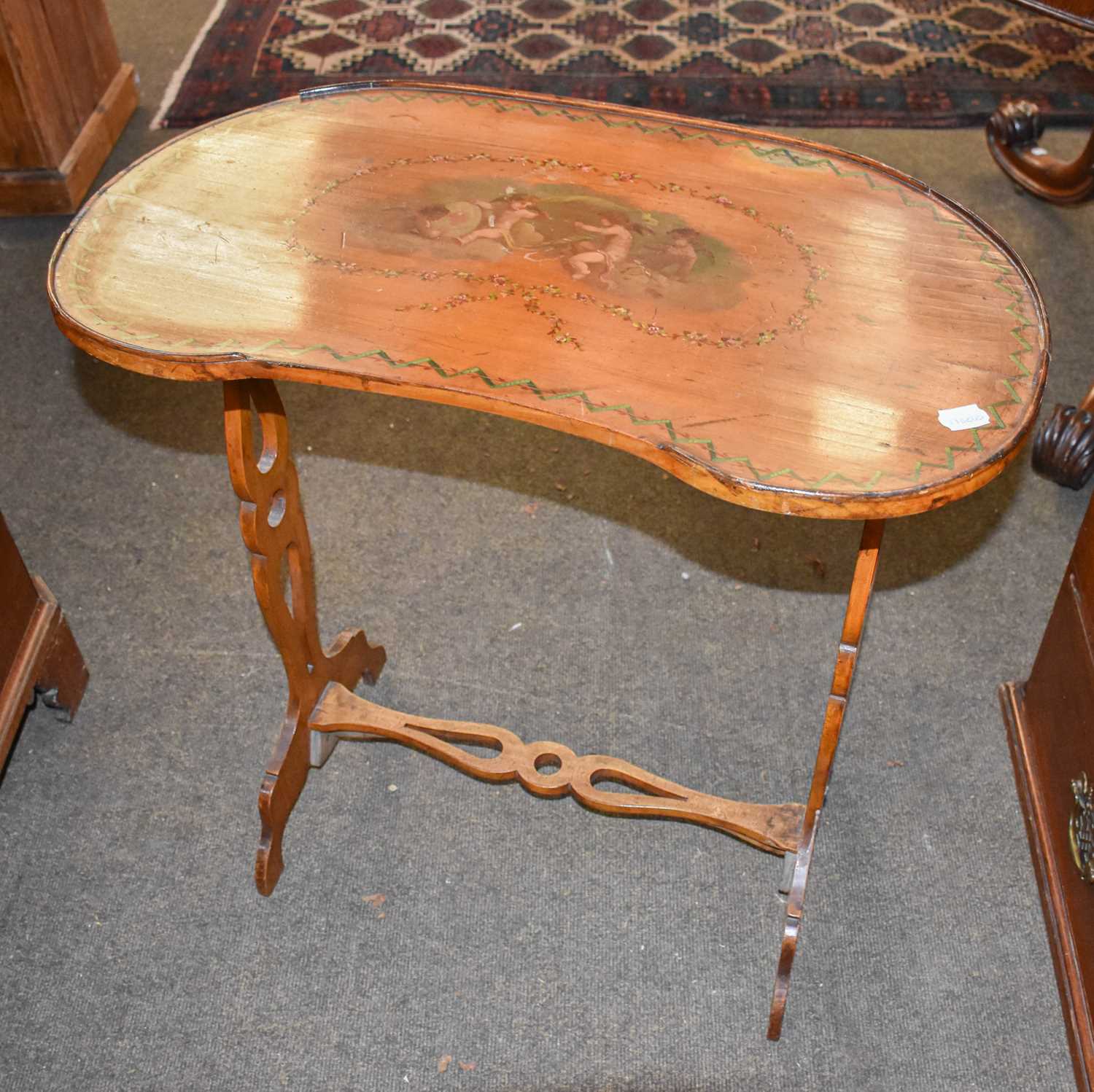 Lot 1365 - A 19th Century Reniform Painted Satinwood