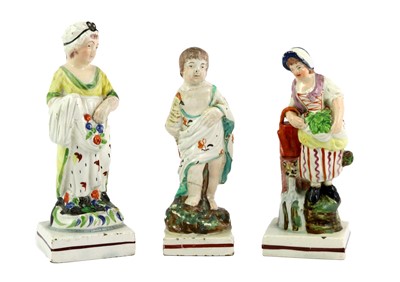 Lot 89 - A Pearlware Figure, circa 1820, modelled as a...