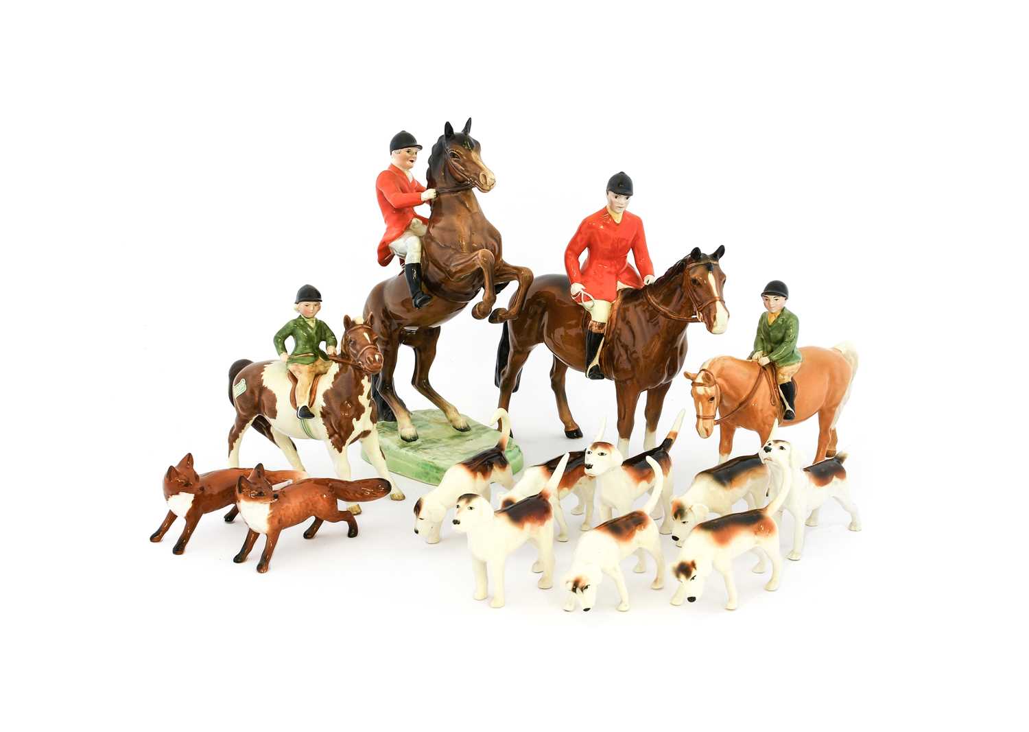 Lot 119 - Beswick Hunting Group Comprising: Huntsman...