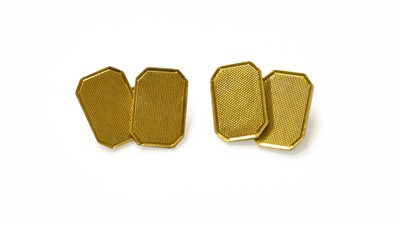 Lot 155 - A Pair of 18 Carat Gold Rectangular Chain...