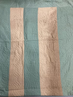 Lot 2128 - Early 20th Century Green and Cream Cotton...