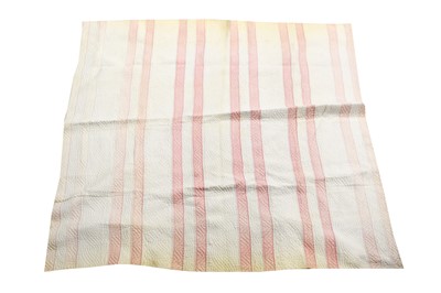 Lot 2112 - Early 20th Century Strippy Quilt, in blue and...