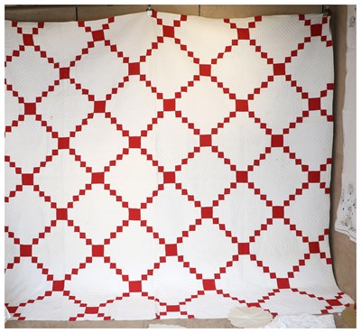 Lot 2133 - Late 19th Century Turkey Red and White Trellis...