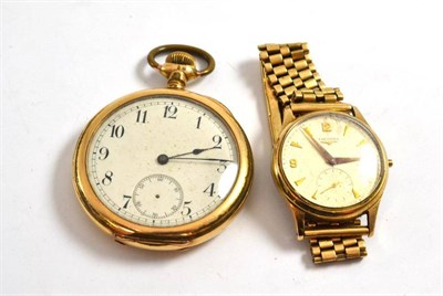 Lot 275 - Longines 9ct gold cased gentleman's wristwatch with conforming expanding bracelet; and a...