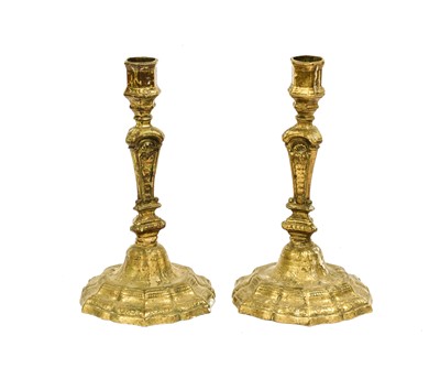 Lot 357 - A Pair of Gilt Metal Candlesticks, in Louis...