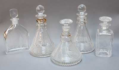 Lot 35 - A Glass Ships Decanter and Stopper, early 19th...
