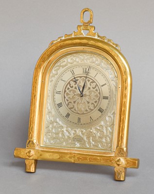 Lot 100 - A Brass Strut Desk Timepiece, circa 1880,...